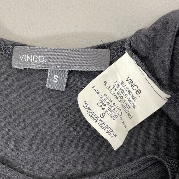 Vince Sleeveless Dress Grey Jersey Knit Modal Draped Size Small - Picture 15 of 15